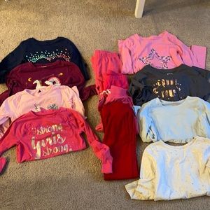 Lot of 12 piece size 7/8 girls leggings and tops